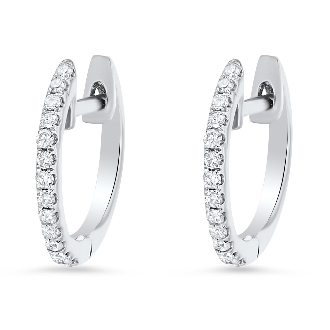 0.50 inch Huggie Diamond Hoop Earrings 0