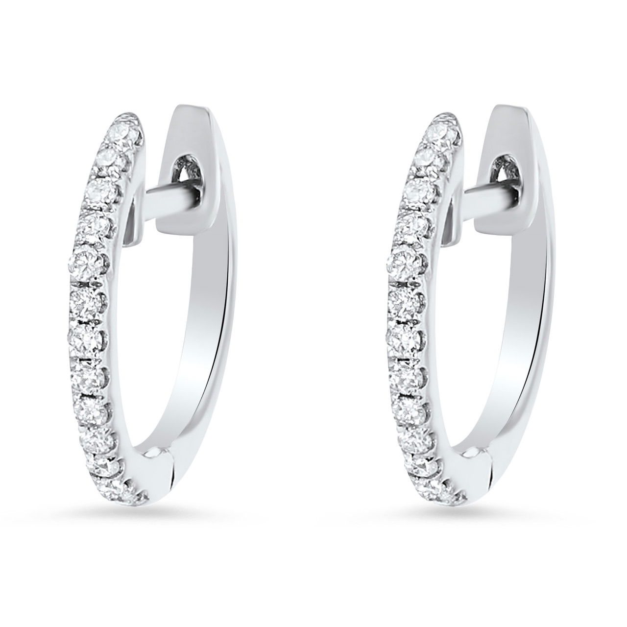 0.50 inch Huggie Diamond Hoop Earrings 0