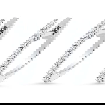 0.50 inch Huggie Diamond Hoop Earrings 0