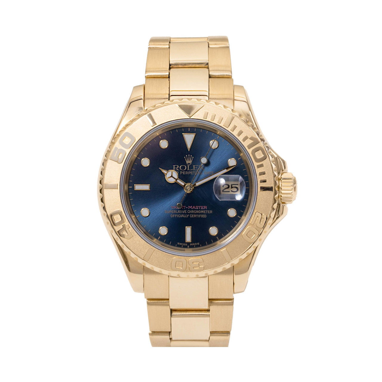 Rolex Yachtmaster 40MM Blue Dial Watch | Yellow Gold Oyster Bracelet