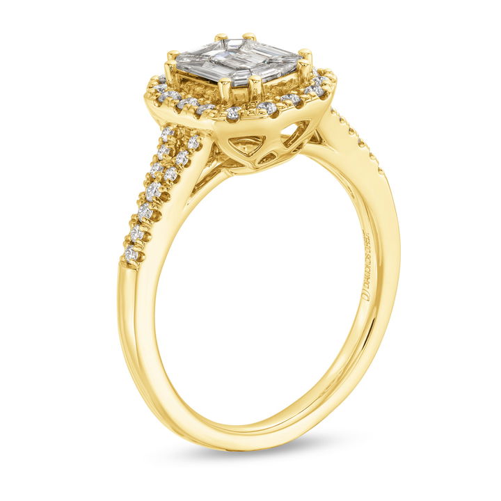 Yellow Gold 14K Diamond Mosaic Ring