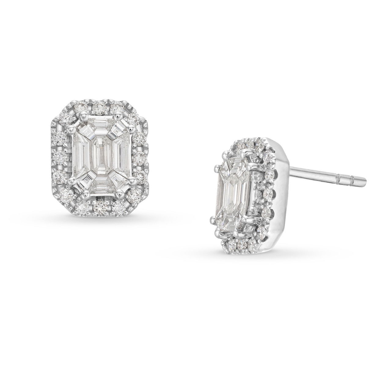 Diamond Mosaic Stud Earrings