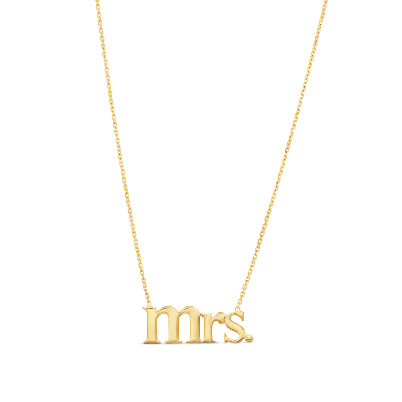Mrs. Nameplate Pendant Necklace