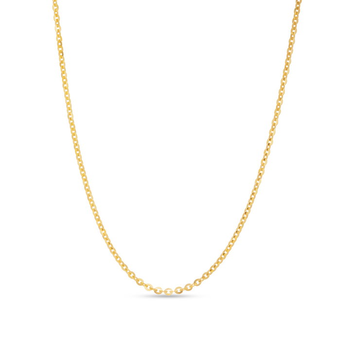 Diamond Cut Adjustable Cable Chain In Yellow Gold 14K