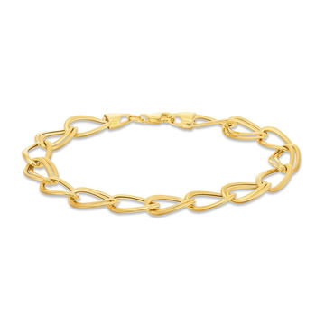 Alternating Single/Double Link Bracelet In Yellow Gold 14K