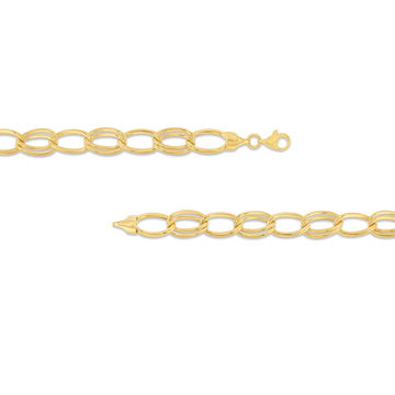 Alternating Single/Double Link Bracelet In Yellow Gold 14K