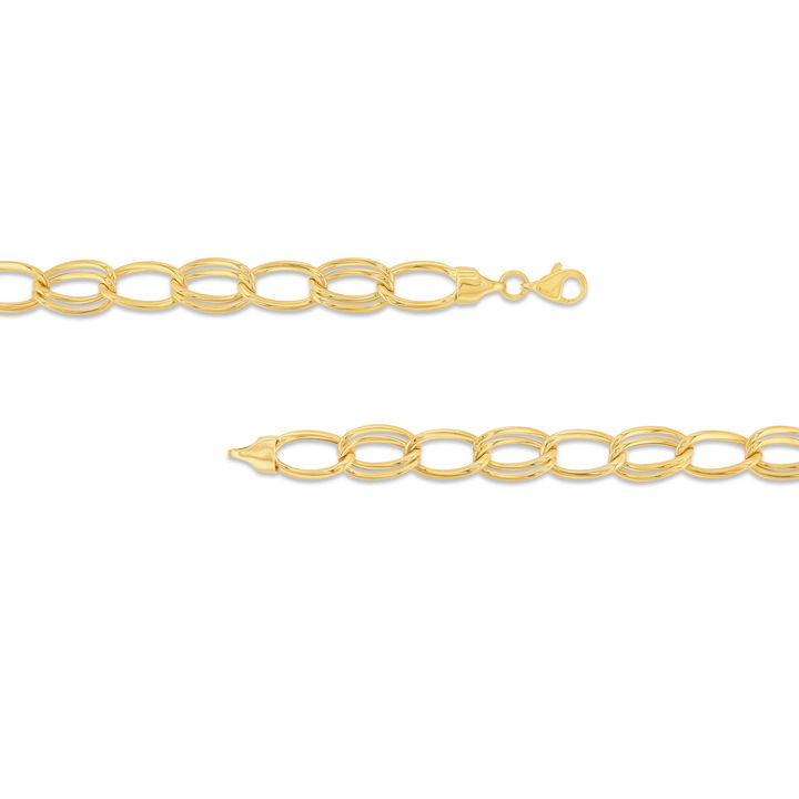 Alternating Single/Double Link Bracelet In Yellow Gold 14K