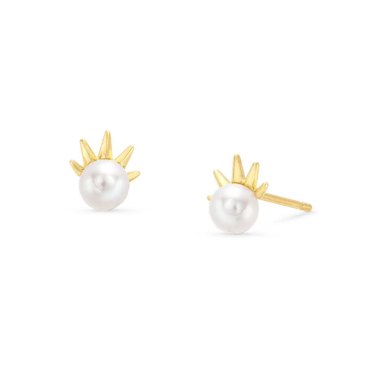 Freshwater Pearl Spike Stud Earrings