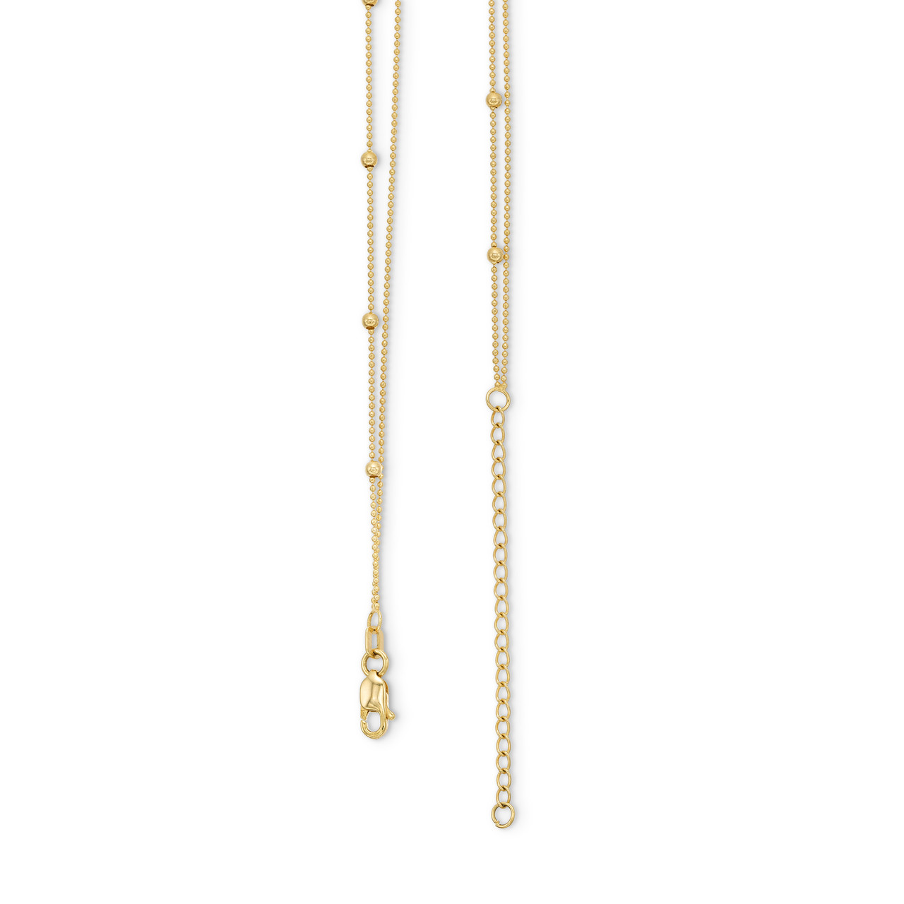 Bead Chain Cross Pendant Duo Necklace