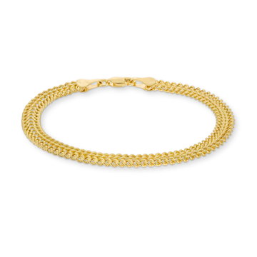 Diamond Cut Curb Bismark Bracelet In Yellow Gold 14K