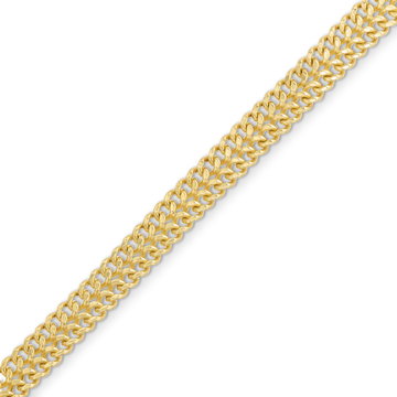 Diamond Cut Curb Bismark Bracelet In Yellow Gold 14K
