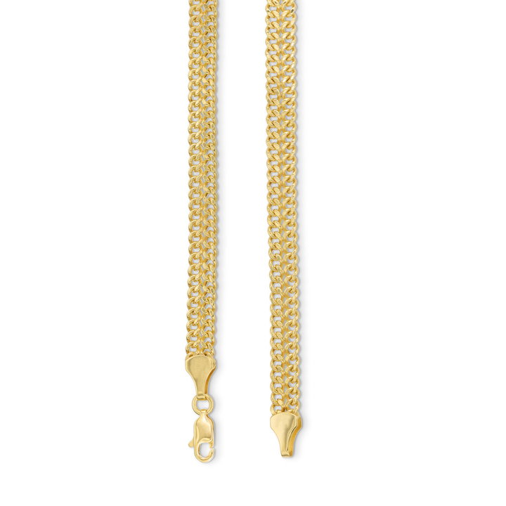 Diamond Cut Curb Bismark Bracelet In Solid 14K Yellow Gold