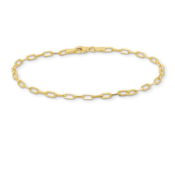 Petite Paperclip Chain Bracelet In Yellow Gold 14K