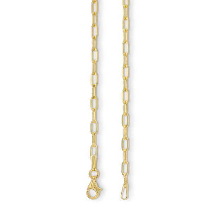 Petite Paperclip Chain Bracelet In Solid 14K Yellow Gold