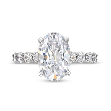 Hidden Halo U-Prong Diamond Engagement Setting by Adorette In White Gold 14K