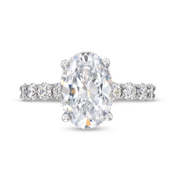 Hidden Halo U-Prong Diamond Engagement Setting by Adorette In White Gold 14K