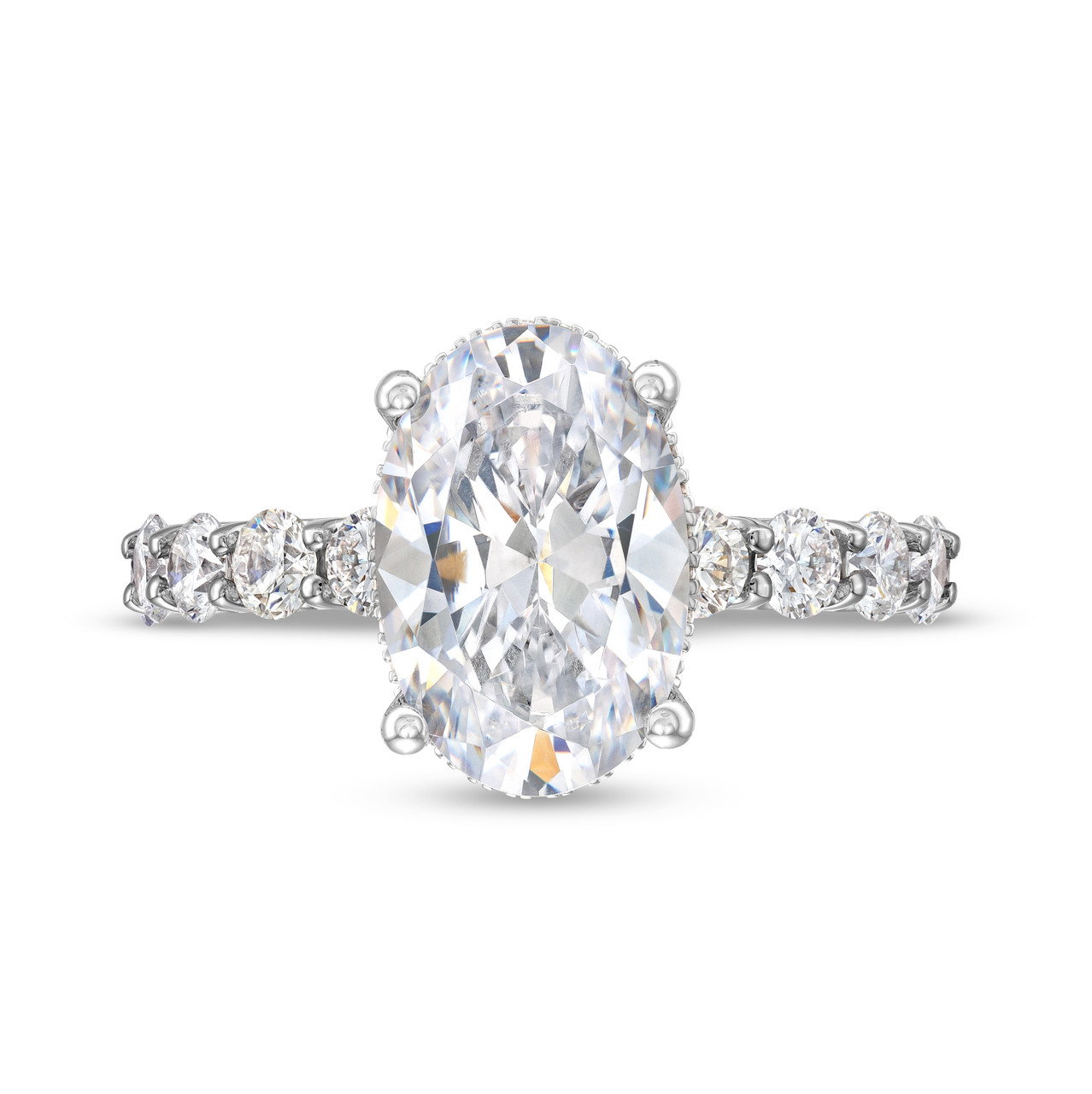 Hidden Halo U-Prong Diamond Engagement Setting by Adorette 0