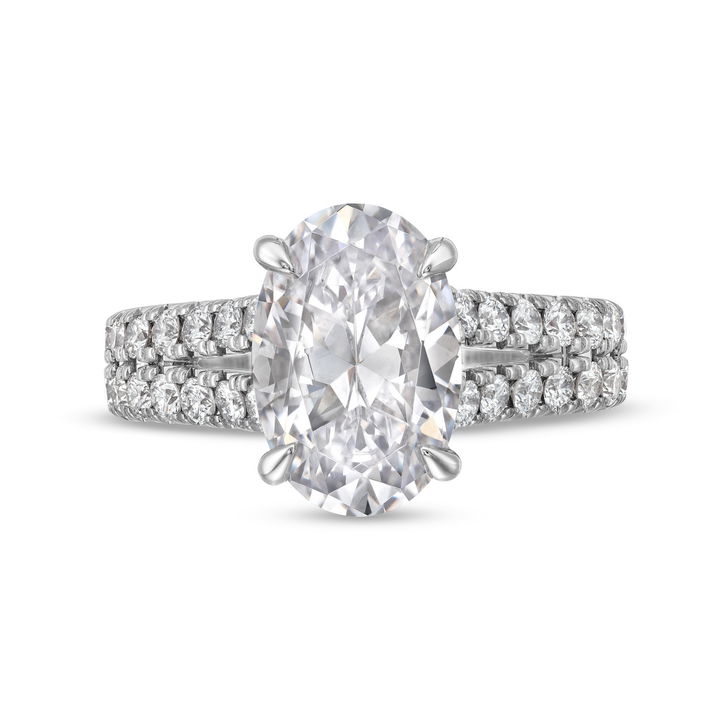 White Gold 14K Split Row Hidden Diamond Engagement Setting by Diamonds Direct Designs