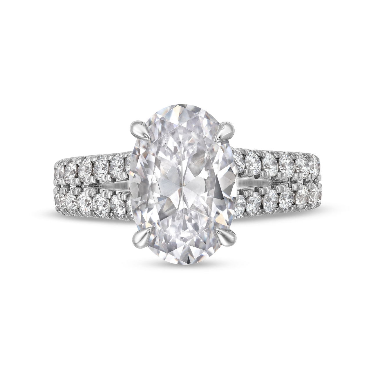 Split Row Hidden Diamond Engagement Setting by Adorette In White Gold 14K 0