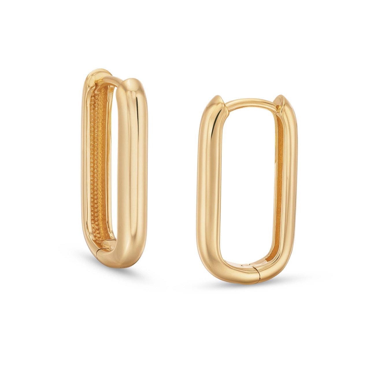 Rectangular Polished Hoop Earrings