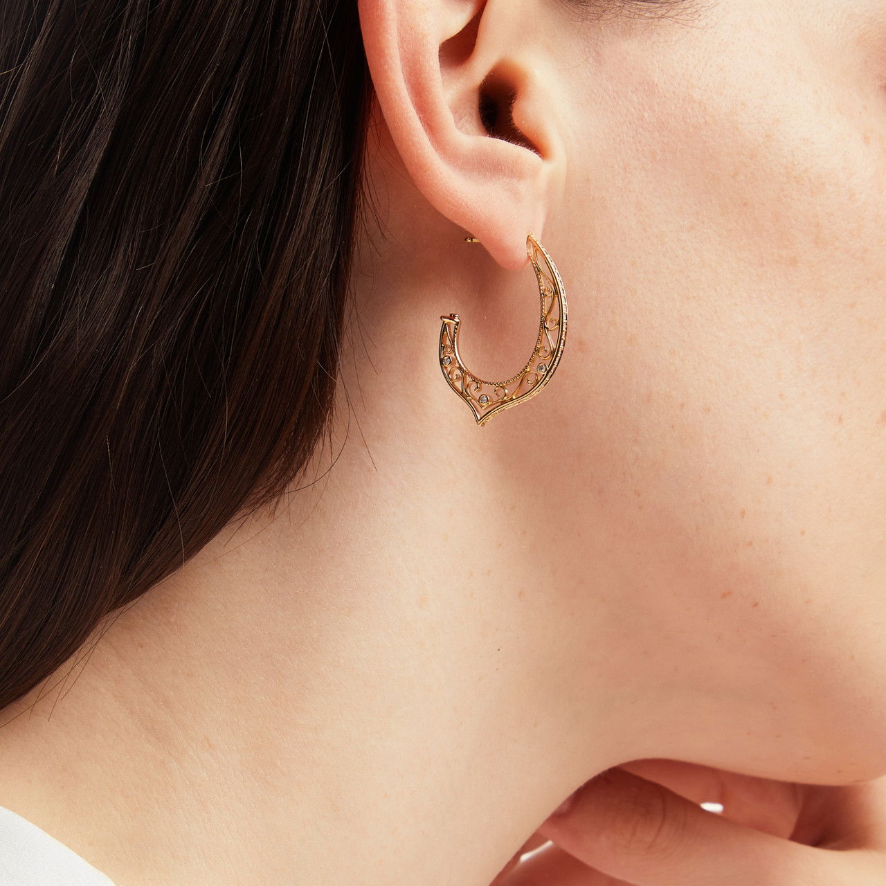 Verragio Morgan Large Filigree Hoop Earrings
