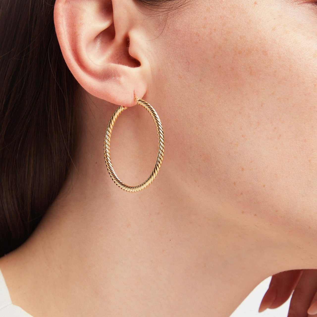 Rope Twist Hoop Earrings