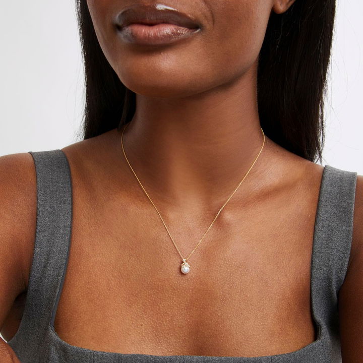 Verragio Petal Diamond and Pearl Cap Pendant