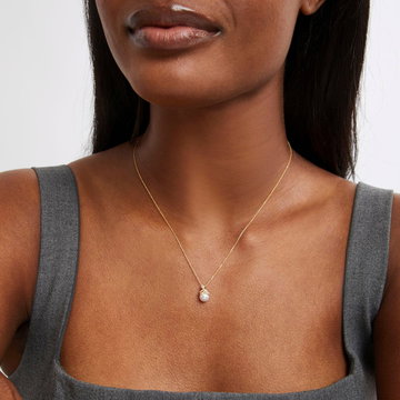 Verragio Petal Diamond and Pearl Cap Pendant In Yellow Gold 18K