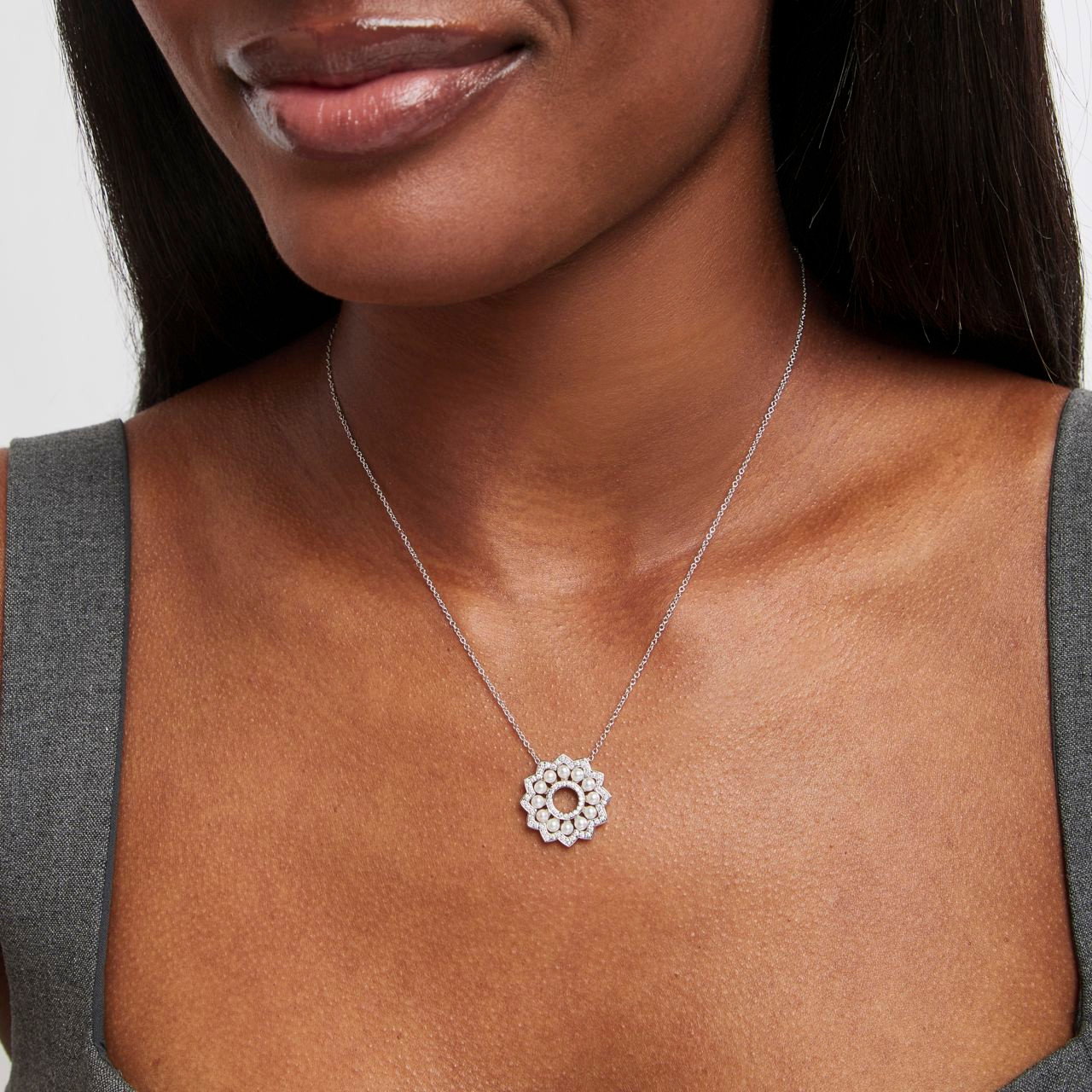 Verragio Belle Pearl and Diamond Pendant 1
