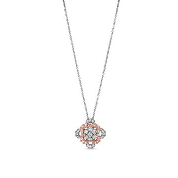 Verragio Floret Cluster Diamond Pendant In Rose Gold/white Gold 18K