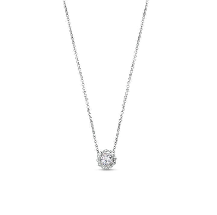 Verragio Bead Halo Solitaire Pendant In White Gold 18K