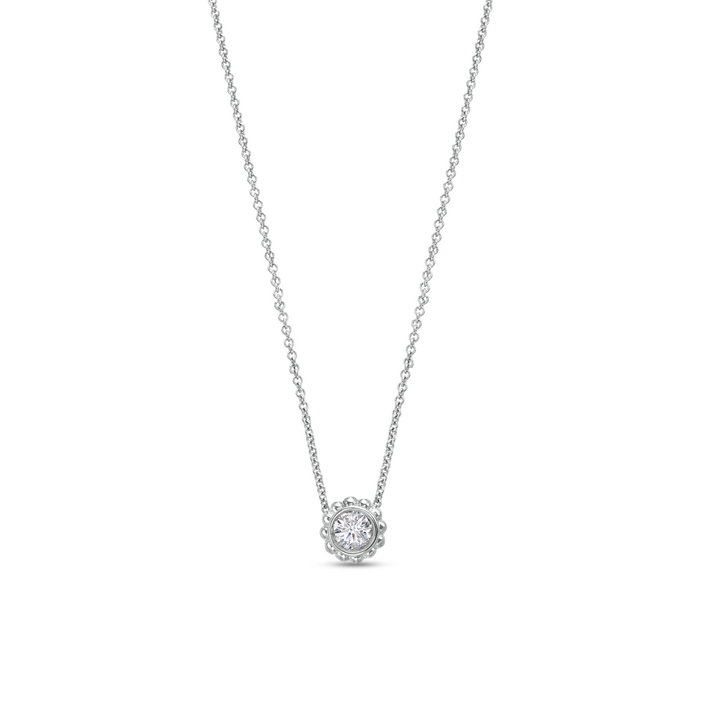 Verragio Bead Halo Solitaire Pendant In White Gold 18K
