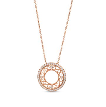Verragio Morgan Small Filigree Circle Pendant In Rose Gold 18K
