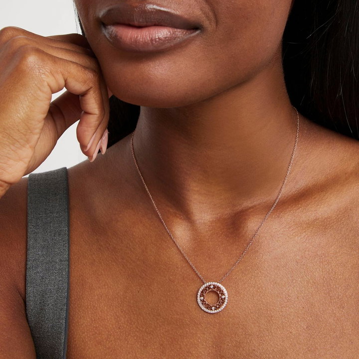 Verragio Morgan Small Filigree Circle Pendant In Rose Gold 18K