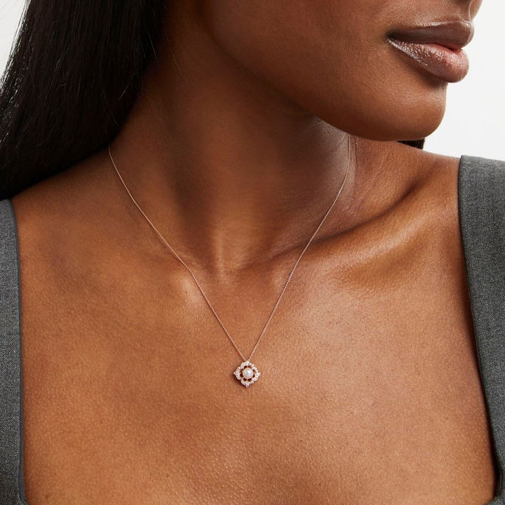 Verragio Victorian Diamond and Pearl Pendant