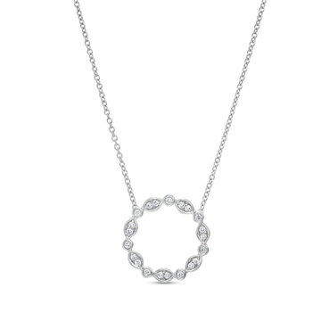 Verragio Nobility Diamond Circle Pendant In White Gold 18K