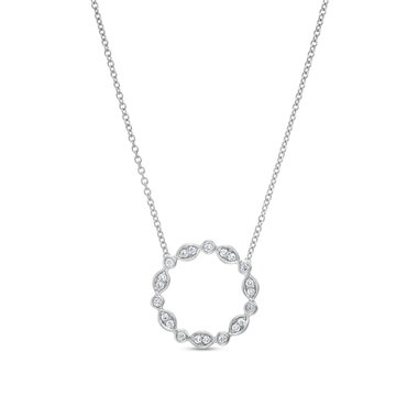 Verragio Nobility Diamond Circle Pendant In White Gold 18K