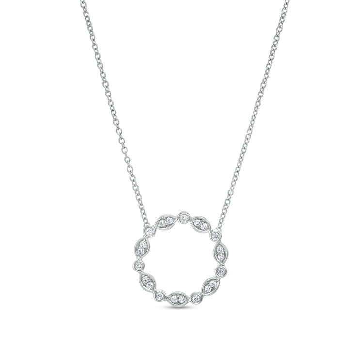 Verragio Nobility Diamond Circle Pendant In White Gold 18K