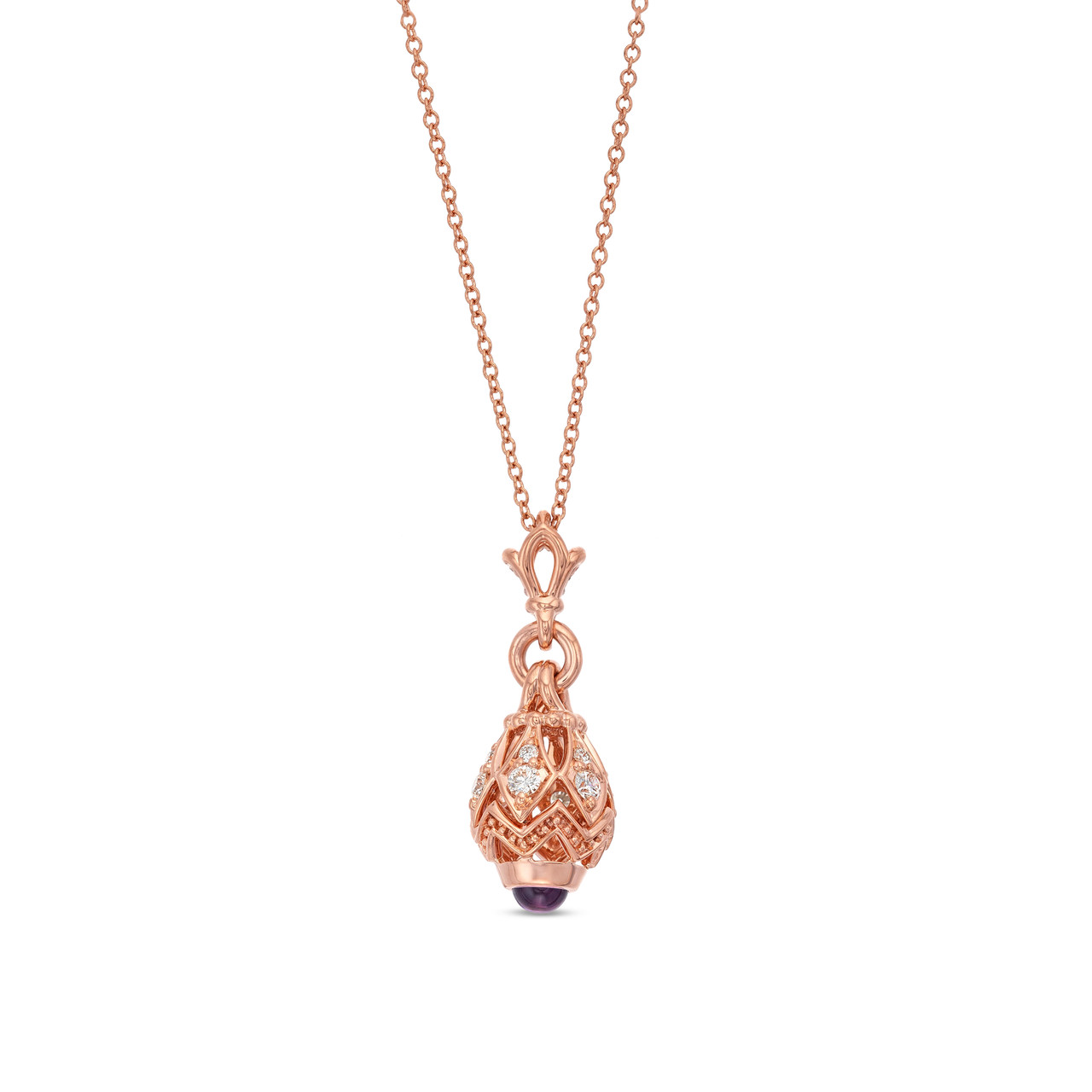 Verragio Bead Five Diamond and Amethyst Pendant 0