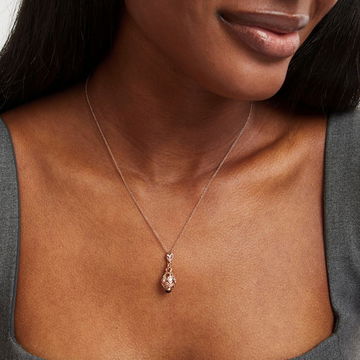 Verragio Bead Five Diamond and Amethyst Pendant In Rose Gold 18K