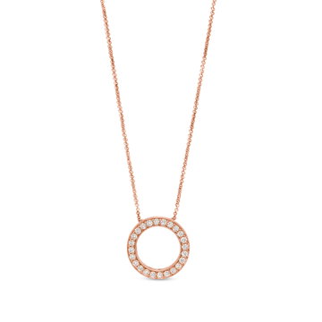 Verragio Beaded Diamond Circle Pendant In Rose Gold 18K
