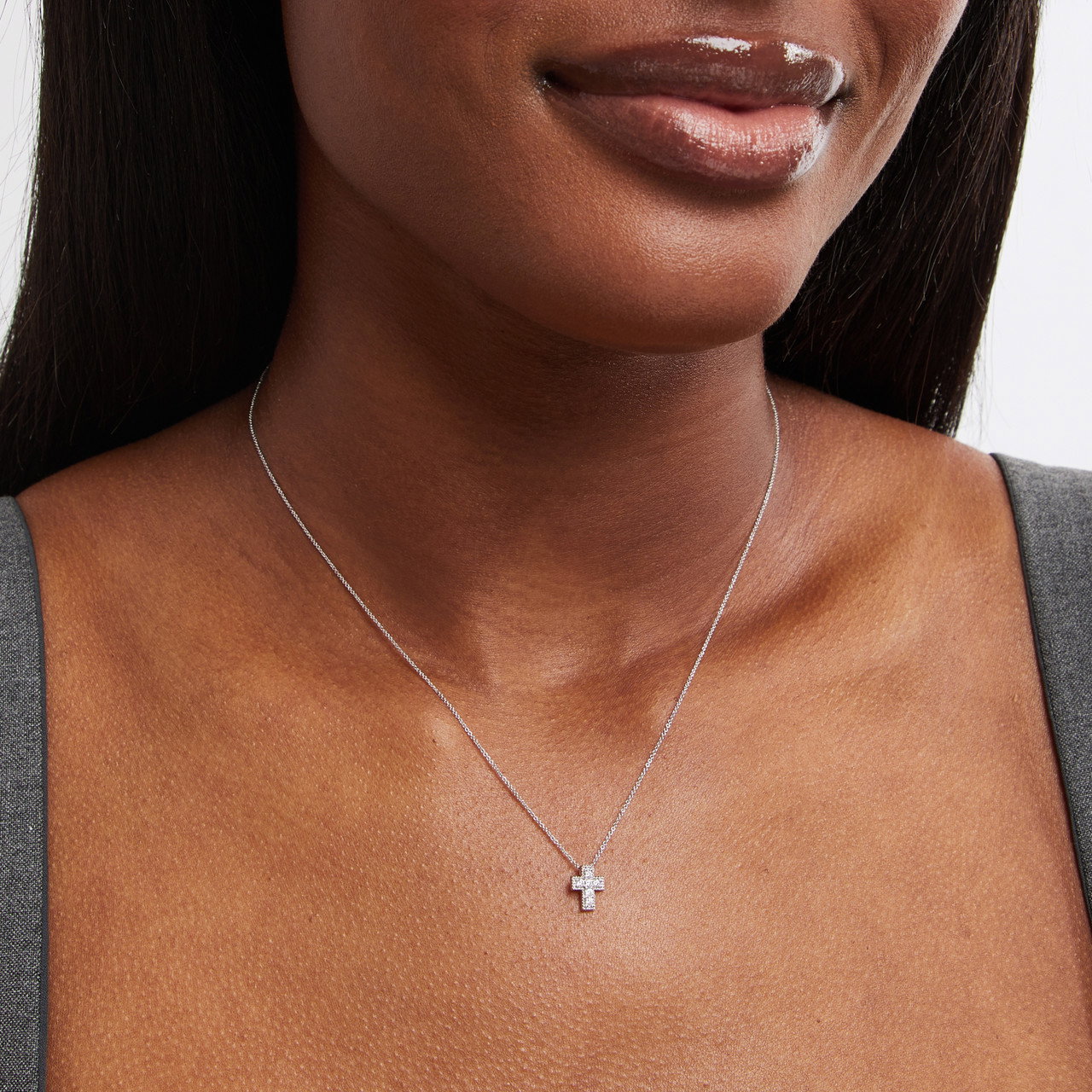Verragio Small Diamond Box Cross Pendant