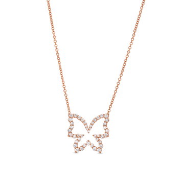 Verragio Diamond Butterfly Pendant In Rose Gold 18K