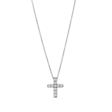 Verragio Medium Diamond Cross Pendant In White Gold 18K