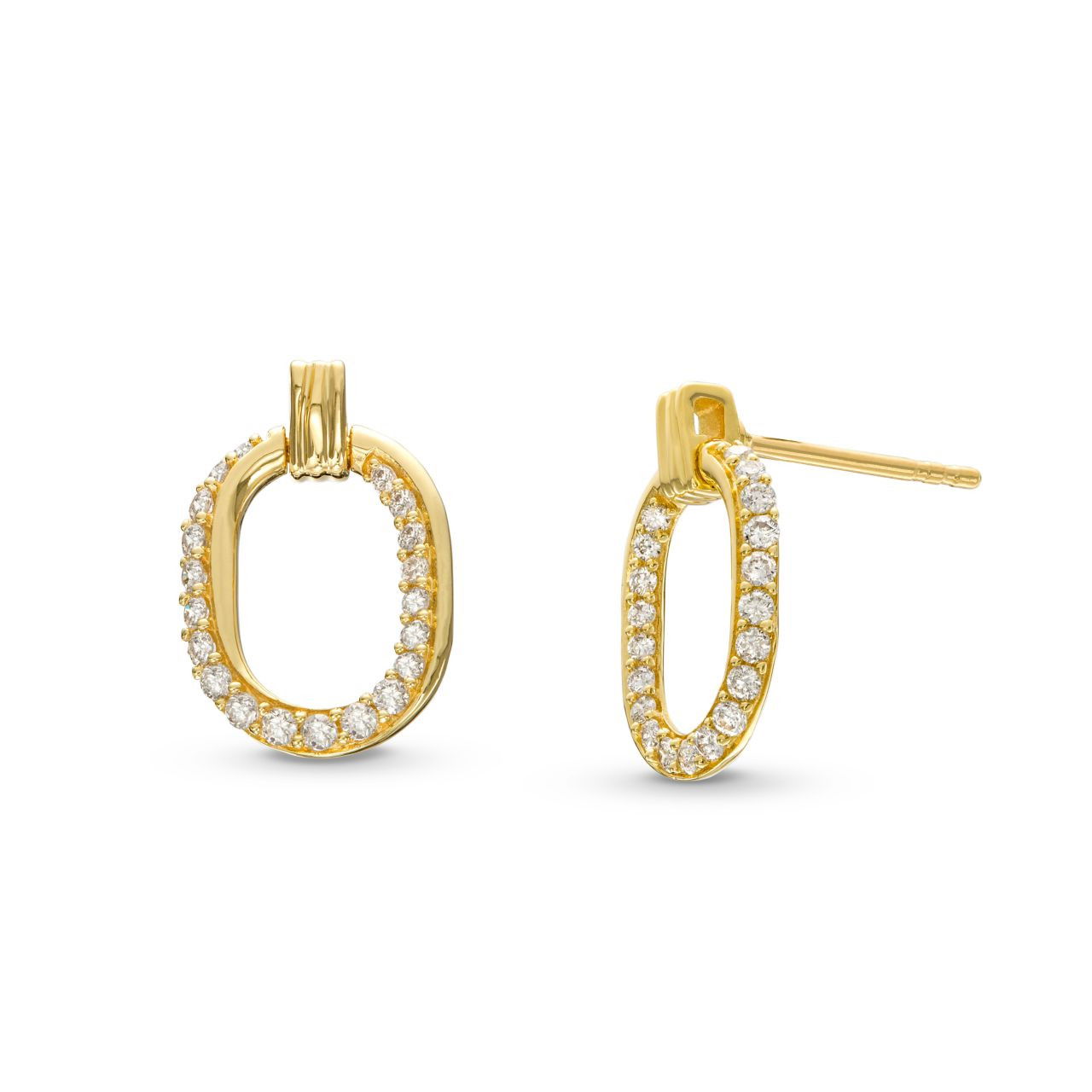 Diamond Single Link Earrings
