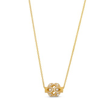 Verragio Rose Bead Diamond And Pearl Pendant In Yellow Gold 18K
