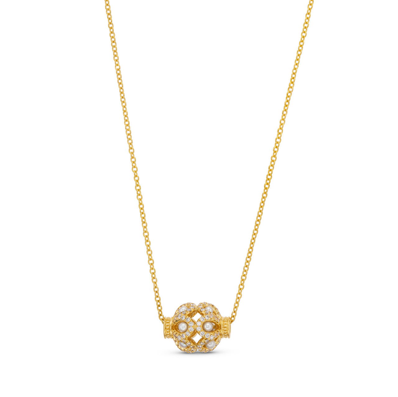 Verragio Rose Bead Diamond And Pearl Pendant