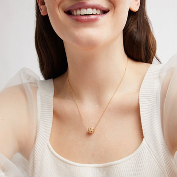 Verragio Rose Bead Diamond And Pearl Pendant In Yellow Gold 18K