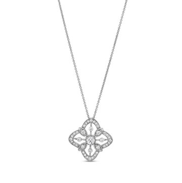 Verragio Large Fiore Diamond Pendant In White Gold 18K