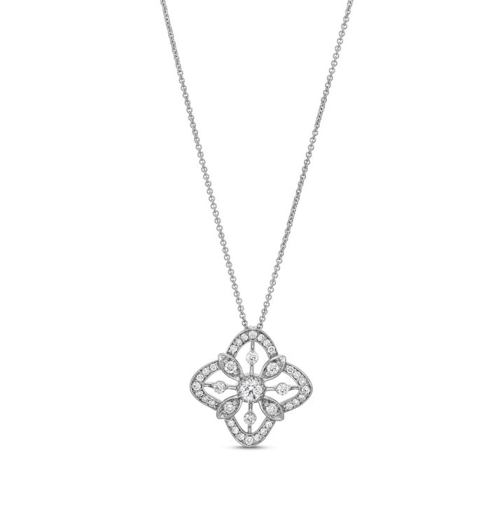 Verragio Large Fiore Diamond Pendant In White Gold 18K